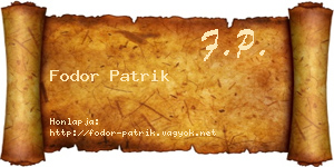 Fodor Patrik névjegykártya