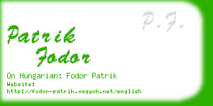 patrik fodor business card